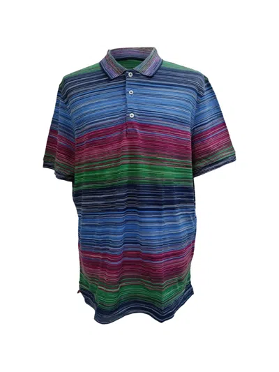 Pre-owned Missoni 2024 Striped Piqué Polo Shirt In Blue