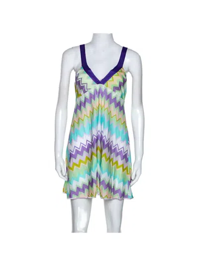Pre-owned Missoni 2024 V-neck Mini Dress In Purple