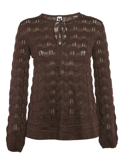 Pre-owned Missoni 2024 Wave-jacquard Top In Brown