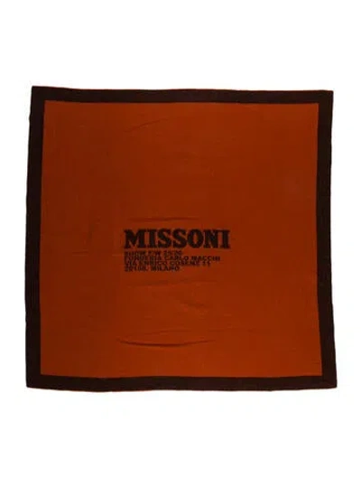 Pre-owned Missoni 2025 Wool-blend Throw In Orange