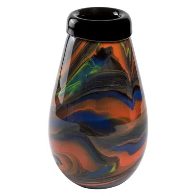 Pre-owned Missoni 20th Century  For Arte Vetro Murano Vase In Marbled Glass, 80s In Black
