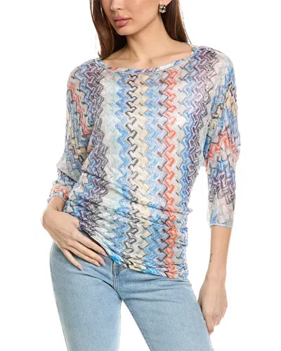 Missoni Zig-zag Knit Top In Blue