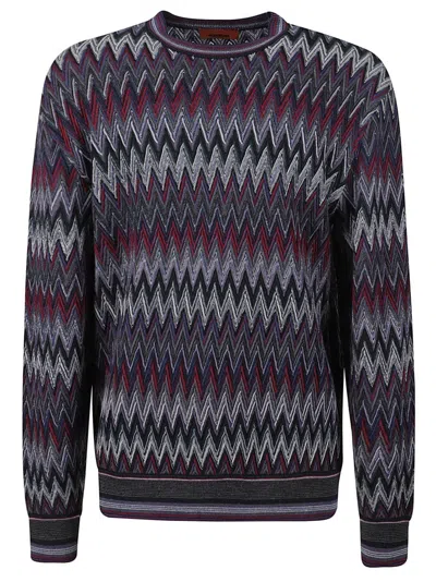 Missoni Zigzag Pattern Sweater Sweaters And Cardigans Blue In Multi