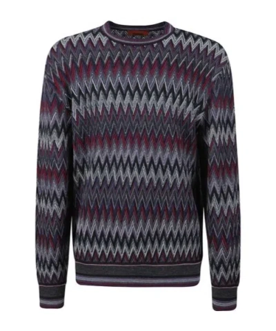 Missoni Zigzag Pattern Sweater Sweaters And Cardigans Blue In Multi