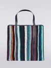 Missoni 40x40 Cm Chandler Bag In Velour Cotton And Viscose With Lurex In Blue