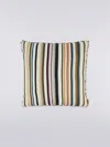Missoni 40x40 Cm Shangai Wool Satin Cushion With Zig Zag Print In Black