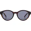 Missoni 49mm Round Sunglasses In Havana Horn/grey