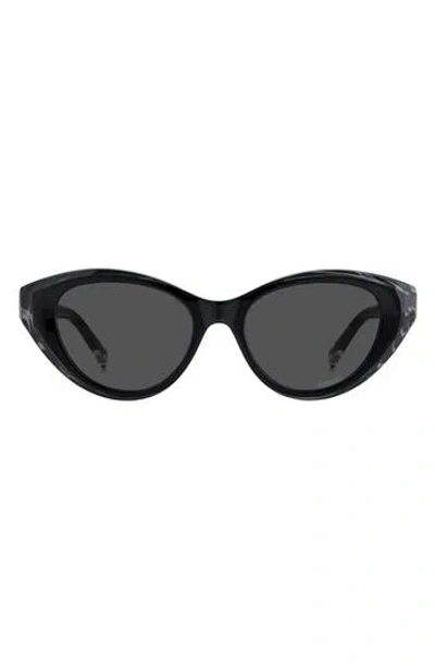 Missoni 53mm Oval Cat Eye Sunglasses In Grey Black Horn/grey