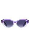 Missoni 53mm Oval Cat Eye Sunglasses In Violet Havana