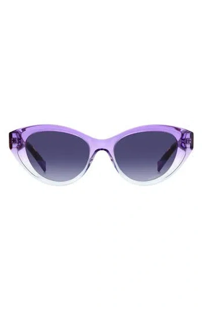 Missoni 53mm Oval Cat Eye Sunglasses In Violet Havana