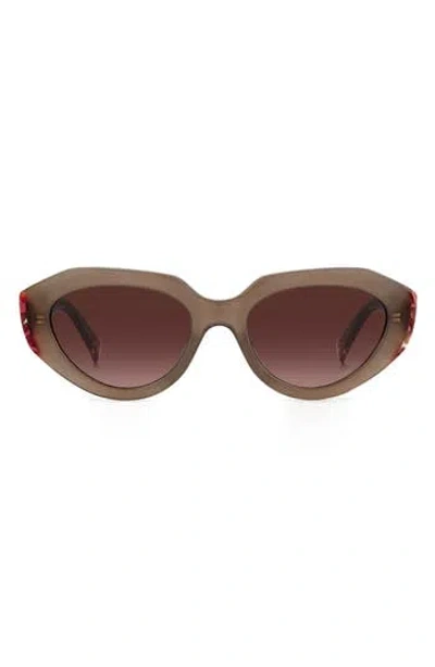 Missoni 53mm Round Sunglasses In Beige/burgundy Shaded
