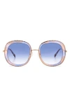 Missoni 53mm Round Sunglasses In Azul Havana Pink