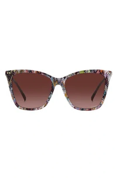 Missoni 54mm Cat Eye Sunglasses In Multicolor/burgundy Shaded