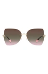 Missoni 56mm Gradient Cat Eye Sunglasses In Gold Pink/brown Green