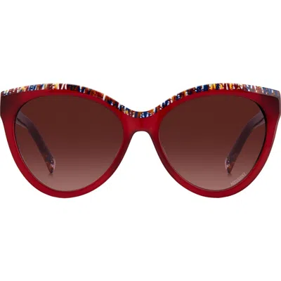 Missoni 57mm Gradient Cat Eye Sunglasses In Red