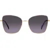 Missoni 59mm Cat Eye Sunglasses In Violet Havana Gold/violet