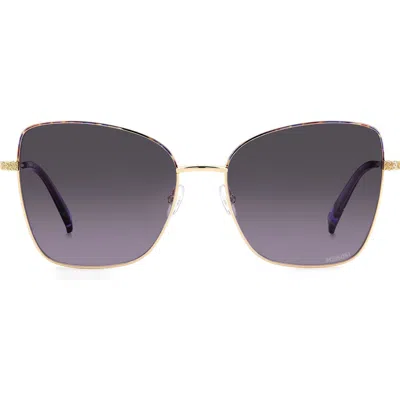 Missoni 59mm Cat Eye Sunglasses In Violet Havana Gold/violet