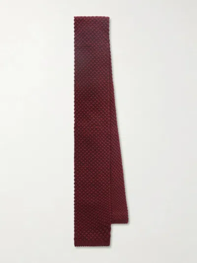 Missoni 6cm Crochet-knit Cotton And Silk-blend Tie In Burgundy
