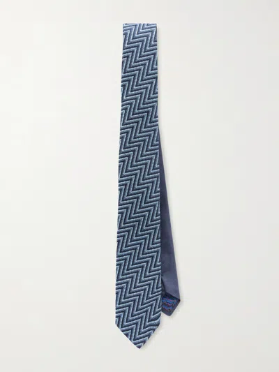 Missoni 7cm Silk-jacquard Tie In Blue