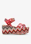 Missoni 80 Patterned Platform Sandals In Multicolor