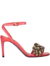 Missoni Square-headed High-heeled Sandals In 红色