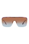 Missoni 99mm Shield Sunglasses In Gold Blue Havana/brown Blue