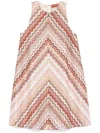 Missoni A-line Zigzag Patterned Dress In Brown