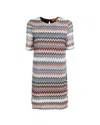 MISSONI SHORT-SLEEVED DRESS IN COTTON AND VISCOSE ZIG ZAG