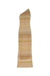 Missoni One-shoulder Sequin-embellished Striped Metallic Crochet-knit Maxi Dress In Brown