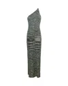 Missoni Metallic One-shoulder Sequin Long Dress With Halterneck In Viscose Blend Woman In S614l