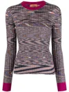 MISSONI ELEGANT BLACK JACQUARD KNIT LONGSLEEVED TOP FOR WOMEN