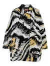 Missoni Double-breasted Caban With Tiger Pattern In Multi
