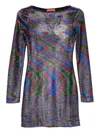 Missoni Abstract-pattern Long-sleeve Mini Dress In Multi