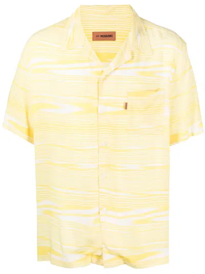 Missoni Abstract-pattern Short-sleeve Shirt In Yellow