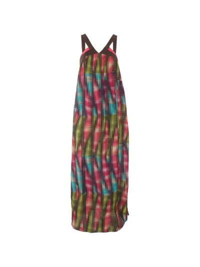 Pre-owned Missoni Abstract-print Maxi Dress In Black