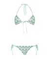 Missoni Triangle Bikini In Viscose With Floral Motif In White