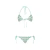 Missoni Triangle Bikini In Viscose With Floral Motif In Blue