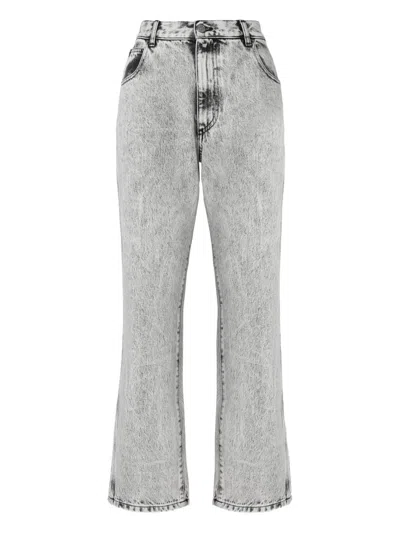 Missoni Acid-wash Logo-plaque Jeans In Gold