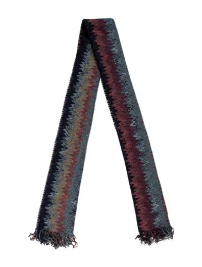 Pre-owned Missoni Acrylic Printed Scarf In Multi