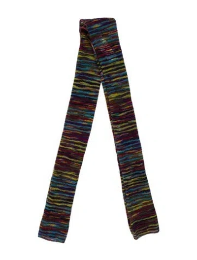 Pre-owned Missoni Acrylic Striped Scarf In Purple