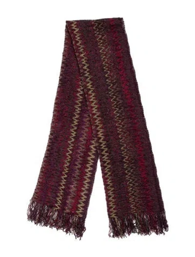 Pre-owned Missoni Acrylic Striped Scarf In Purple