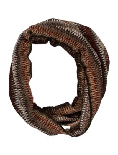 Pre-owned Missoni Acrylic Striped Snood In Brown