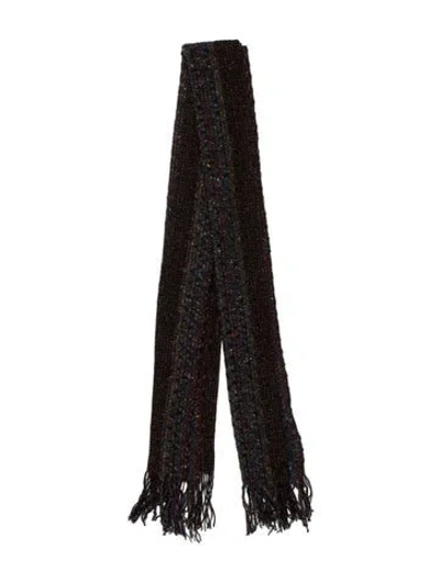 Pre-owned Missoni Acrylic Tweed Pattern Scarf In Brown