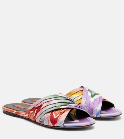 Missoni Ada Chevron Twill Slides In Multi