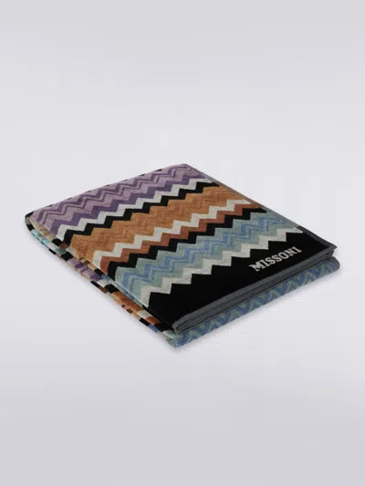 Missoni Adam Beach Towel 100x180 Cm Cotton Terry Zigzag In Multicoloured