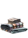 Missoni Zig-zag Print Towel Set In Brown
