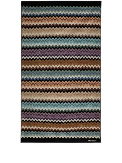 Missoni Multicoloured Adam Printed Cotton Towel In Blue