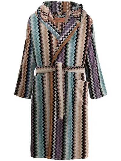 MISSONI ADAM ZIGZAG-PATTERN BATHROBE