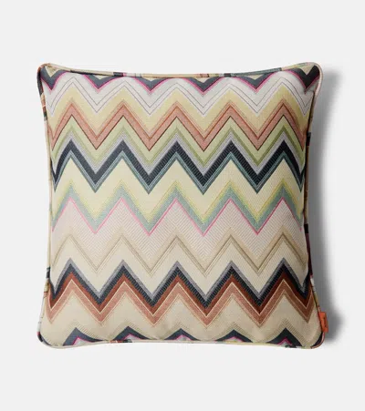 Missoni Agadir Zigzag Cotton-blend Cushion In Pink