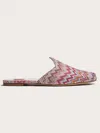 Missoni Lurex Alicudi Mules With Zig Zag Pattern In Multi Lurex Pink